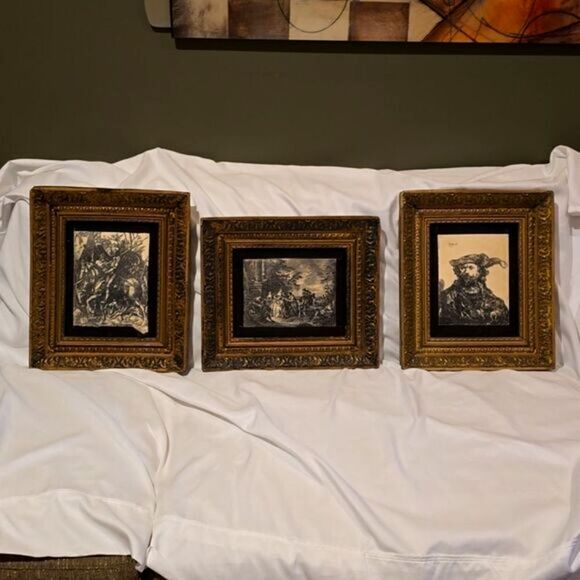 VINTAGE CLASSIC IMAGES ETCHED in BONE! Authentic Antique Reproductions! - Picture 1 of 10